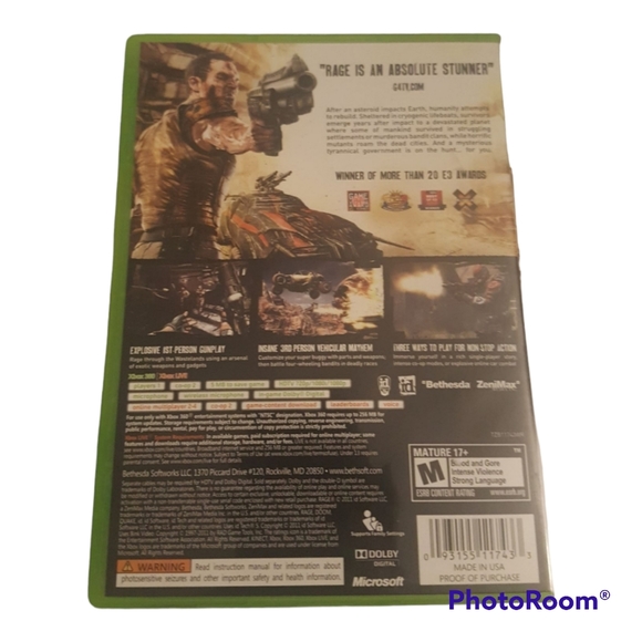 Rage - Xbox 360 Game w/Manual. - Picture 2 of 6